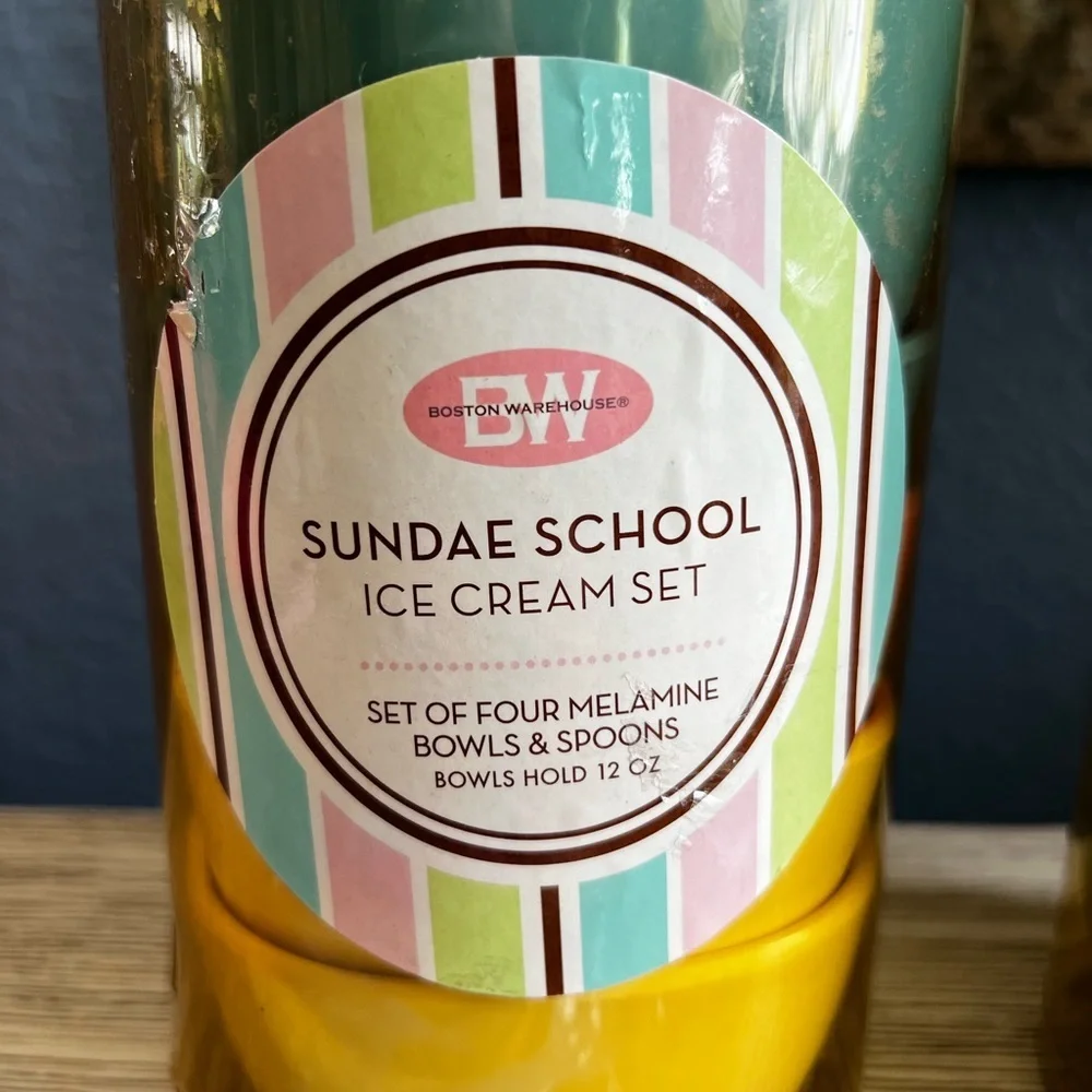 Boston Warehouse Colorful Sundae School Ice Cream Set